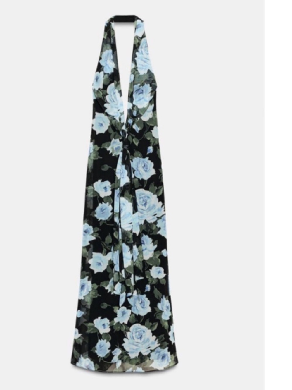 LONG FLORAL PRINT DRESS WITH KNOT DETAIL, Zara women - Picture 3 of 4